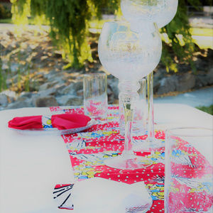 Embellished Ankara-Print Table Runner Set
